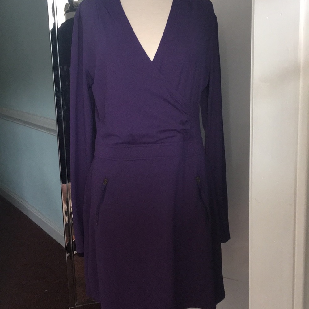 Althea Plum Casual Dress with pockets